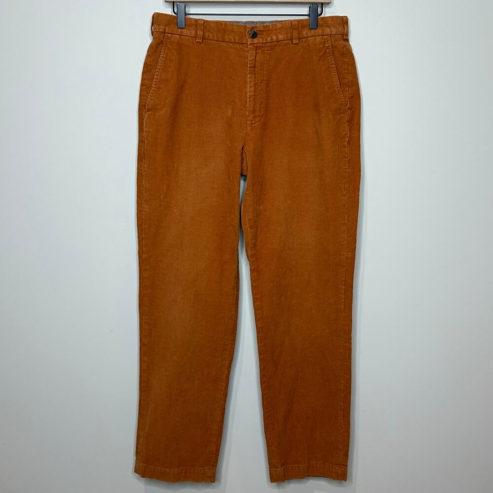 Brooks Brothers Clark Corduroy Pants Size 34/32 Flat Front Preppy 100% Cotton